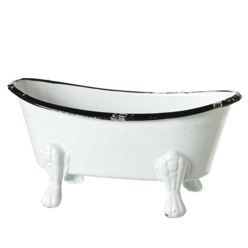 MIDWEST CORVETTE Black and White Bathtub Metal 5.5 x 2.75 Decorative Counterop Figurine - Image 1